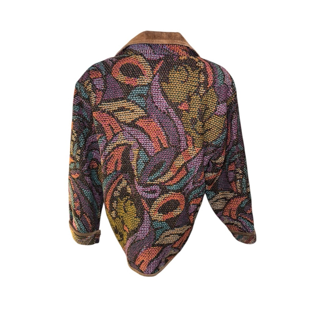 Tapestry Jacket with Leather Trim - Picture 4 of 9
